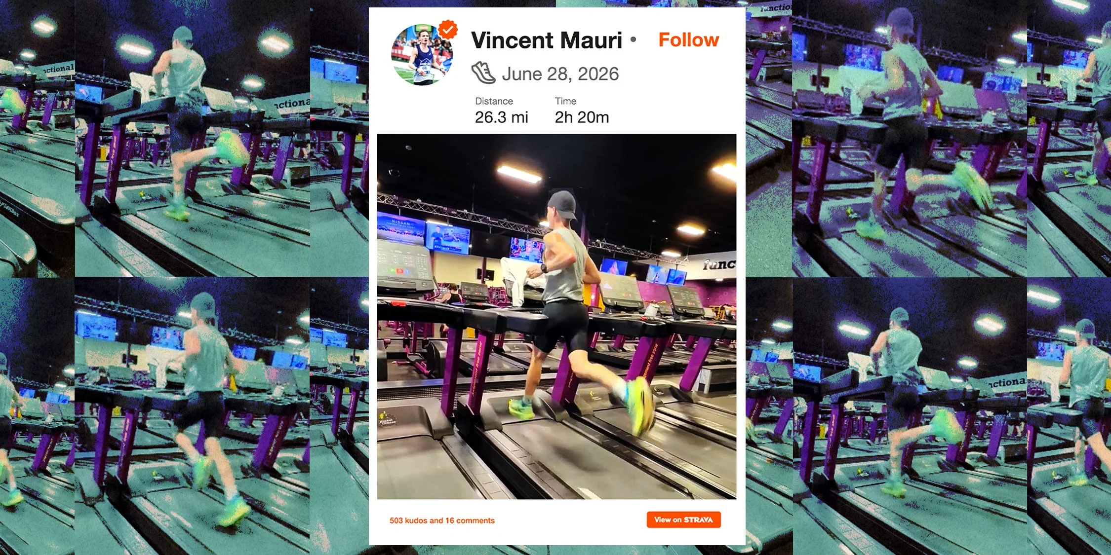 Vincent Mauri Sets Impressive Treadmill Marathon Record at Planet Fitness