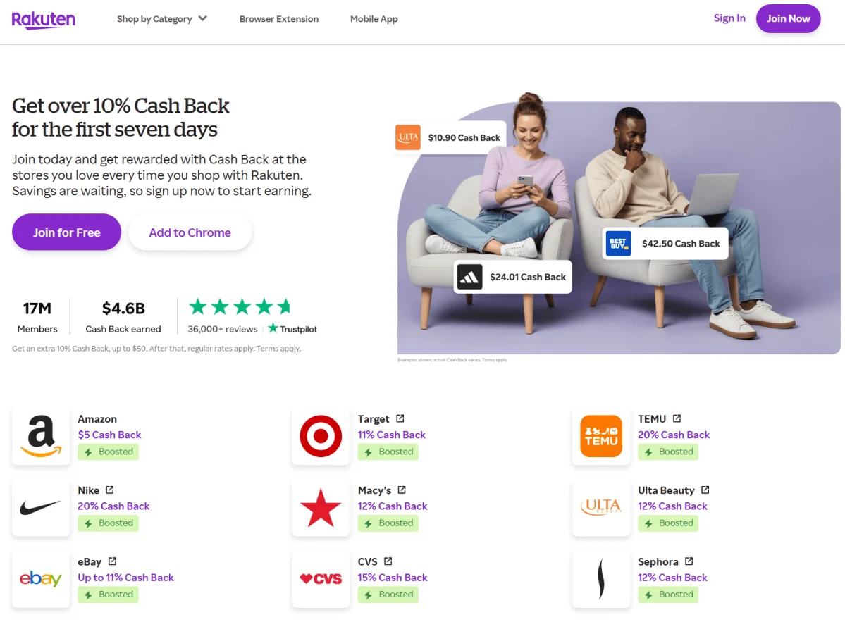 Rakuten website (Jan 2026)