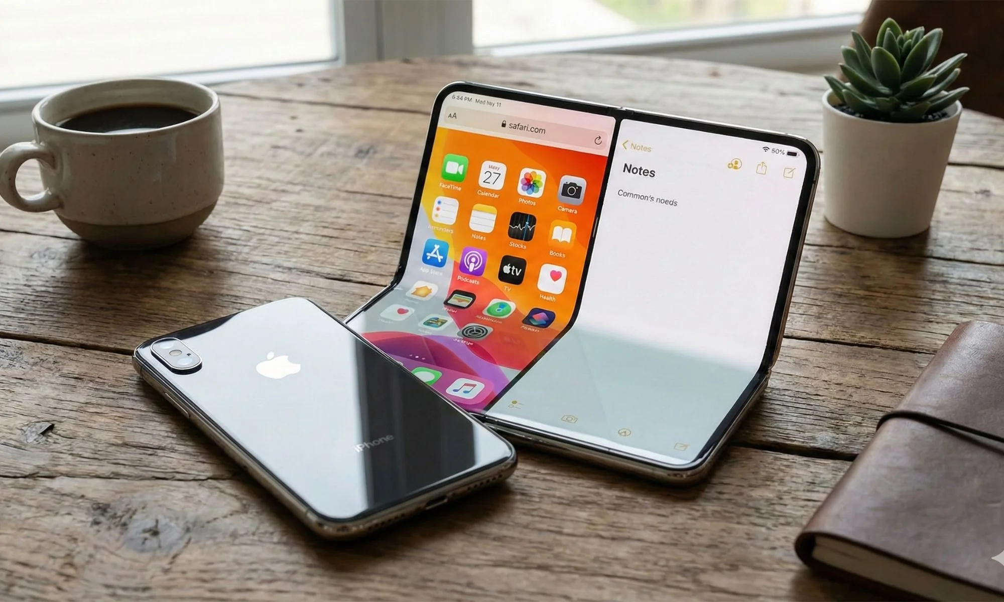 Foldable iPhone imagined by Gemini